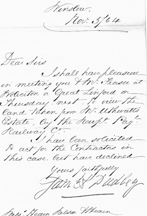 Letter written by S.B. Dudley